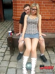 12 pictures - Voyeur up skin tight skirt of hot ass girl