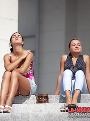 12 pictures - Voyeur up skin tight skirt of hot ass girl