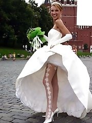 10 pictures - Naughty Brides upskirt photos