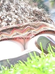 12 pictures - Women upskirt - curly babe's ass sexy photos gallery