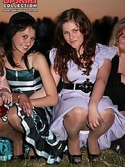 12 pictures - Mature upskirt and young girls panty flash