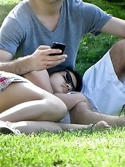 12 pictures - Sneak peek at her cute panties. Candid cam upskirt