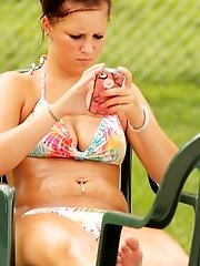 12 pictures - Slutty chicks wearing tiny swimsuits