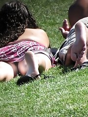 12 pictures - Spying curly chick in public. Up skirt milf