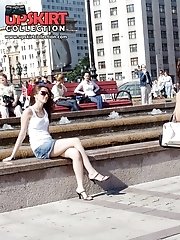 12 pictures - Outdoor sitting upskirt views