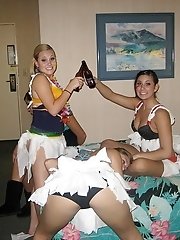 12 pictures - Drunk upskirt girls have a blast