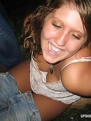 7 pictures - Partying gadgets willingly slide tops aside and show boobs