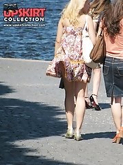 12 pictures - Sexy summer dress upskirt photos