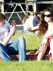 12 pictures - Sexy summer dress upskirt photos