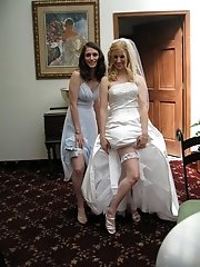 10 pictures - Naughty Brides upskirt photos