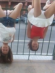 12 pictures - Bride upskirts thong & lace white stockings