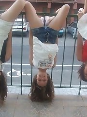 12 pictures - Bride upskirts thong & lace white stockings