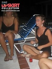 12 pictures - Bride upskirts thong & lace white stockings