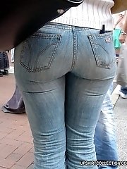 15 pictures - Fatty butts wrapped in tight jeans get spied in the streets