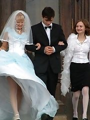 10 pictures - Naughty Brides upskirt photos