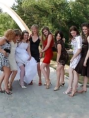 10 pictures - Naughty Brides upskirt photos