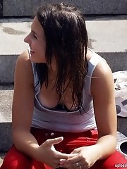 12 pictures - Bosomy chicks boast their tits and show upblouse
