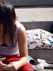 12 pictures - Bosomy chicks boast their tits and show upblouse