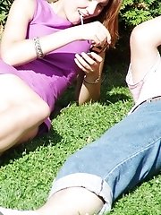 12 pictures - Fantastic redhead upskirt pics