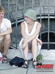 12 pictures - Spectacular blonde upskirt pics