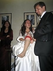 10 pictures - Naughty Brides upskirt photos