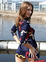 12 pictures - Arousing no panty upskirt