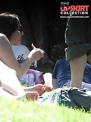 12 pictures - Hottest upskirt. Too short skirt and pretty big ass