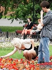 12 pictures - Stunning upskirt girls in a park