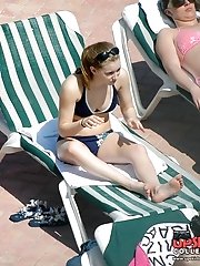 12 pictures - Out of sexy bikini girl masturbates