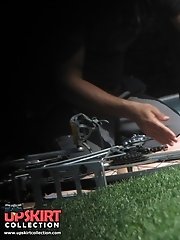 12 pictures - Naughty tattooed blonde spyed. Result - upskirt photos