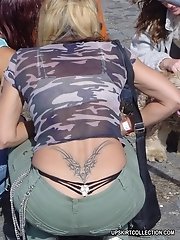 15 pictures - Pretty babes' panties caught on cam in the streets