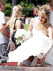 12 pictures - Very steamy bride upskirt pics