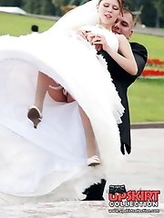12 pictures - Bride upskirt filmed by our hunter