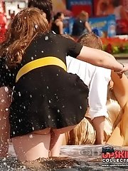 12 pictures - Public teen upskirt shots from my collection