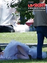 12 pictures - Looking up skirt of a hot bride