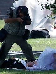 12 pictures - Looking up skirt of a hot bride