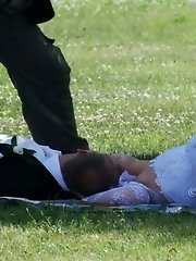12 pictures - Looking up skirt of a hot bride