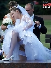 12 pictures - Looking up skirt of a hot bride