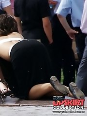 12 pictures - Looking up skirt of a hot bride