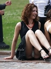 12 pictures - Looking up skirt of a hot bride