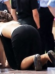 12 pictures - Looking up skirt of a hot bride