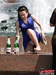 12 pictures - Thong up sexy dress of peeked young girl