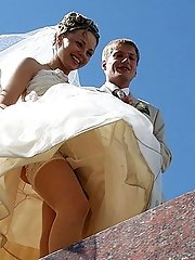 10 pictures - Naughty Brides upskirt photos