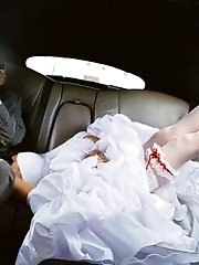 10 pictures - Naughty Brides upskirt photos