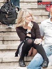 12 pictures - Spectacular mini skirt up skirts