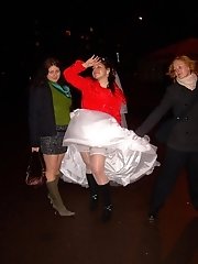 10 pictures - Naughty Brides upskirt photos
