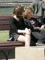 12 pictures - Spy upskirt filmed outdoors
