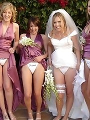 10 pictures - Naughty Brides upskirt photos