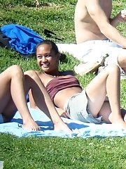 12 pictures - Upskirt of cute ebony teenie. Upskirt voyeurism