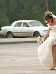 10 pictures - Naughty Brides upskirt photos